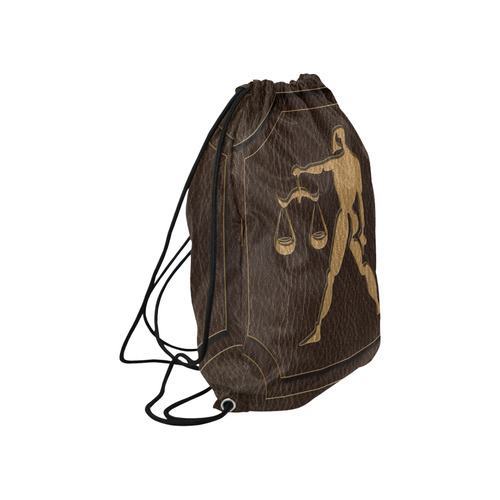 Leather-Look Zodiac Libra Large Drawstring Bag Model 1604 (Twin Sides)  16.5"(W) * 19.3"(H)