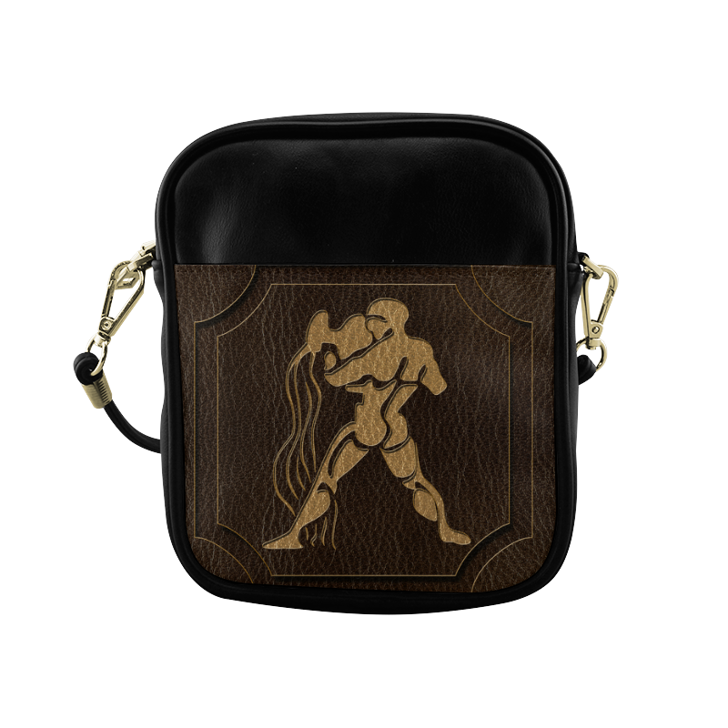 Leather-Look Zodiac Aquarius Sling Bag (Model 1627)