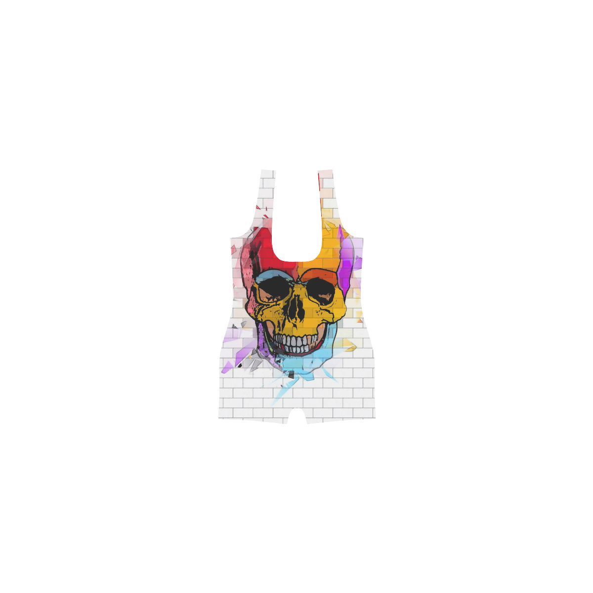 A skull on wall by Popart Lover Classic One Piece Swimwear (Model S03)
