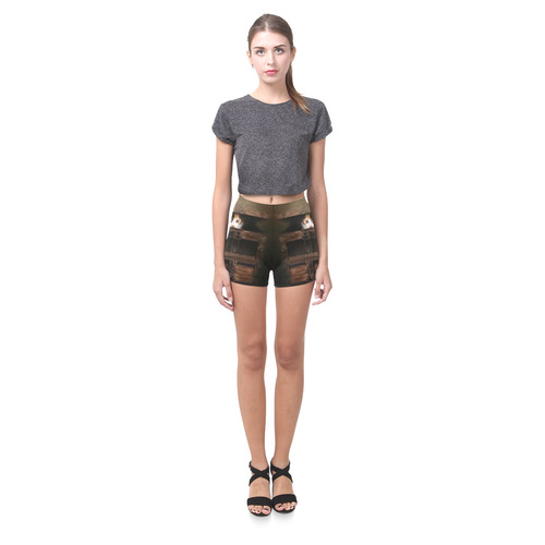 Little cute kitten in an old wooden case Briseis Skinny Shorts (Model L04)