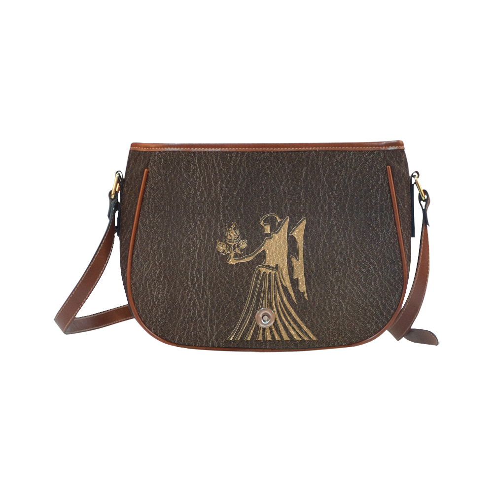 Leather-Look Zodiac Virgo Saddle Bag/Large (Model 1649)