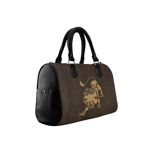 Leather-Look Zodiac Leo Boston Handbag (Model 1621)