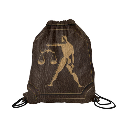 Leather-Look Zodiac Libra Large Drawstring Bag Model 1604 (Twin Sides)  16.5"(W) * 19.3"(H)