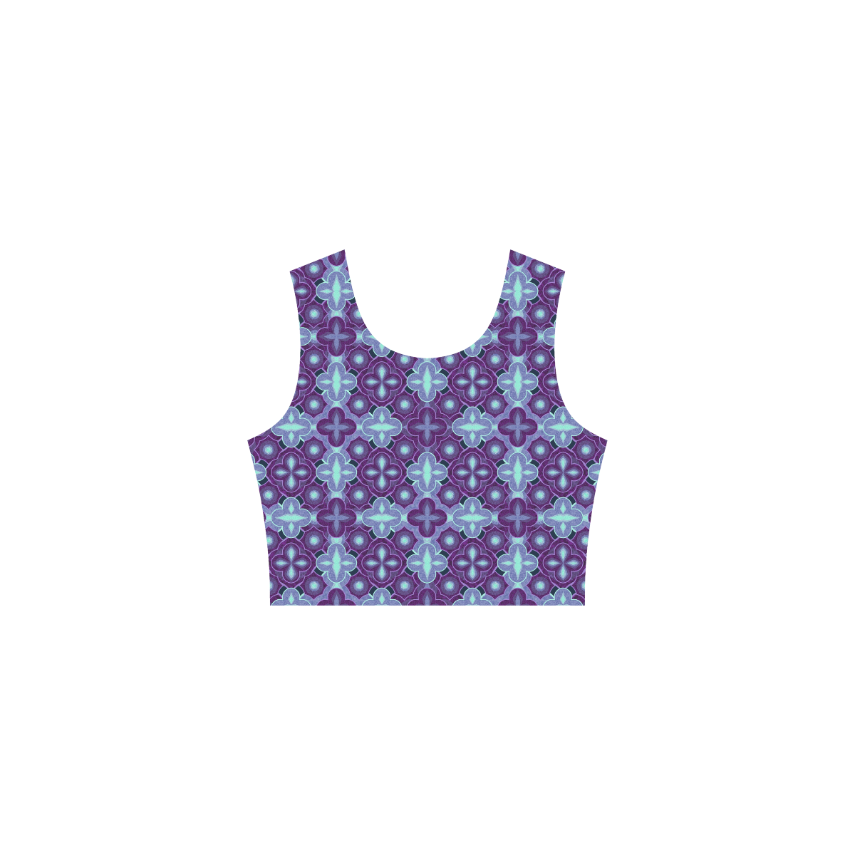 Purple blue seamless pattern Thea Sleeveless Skater Dress(Model D19)