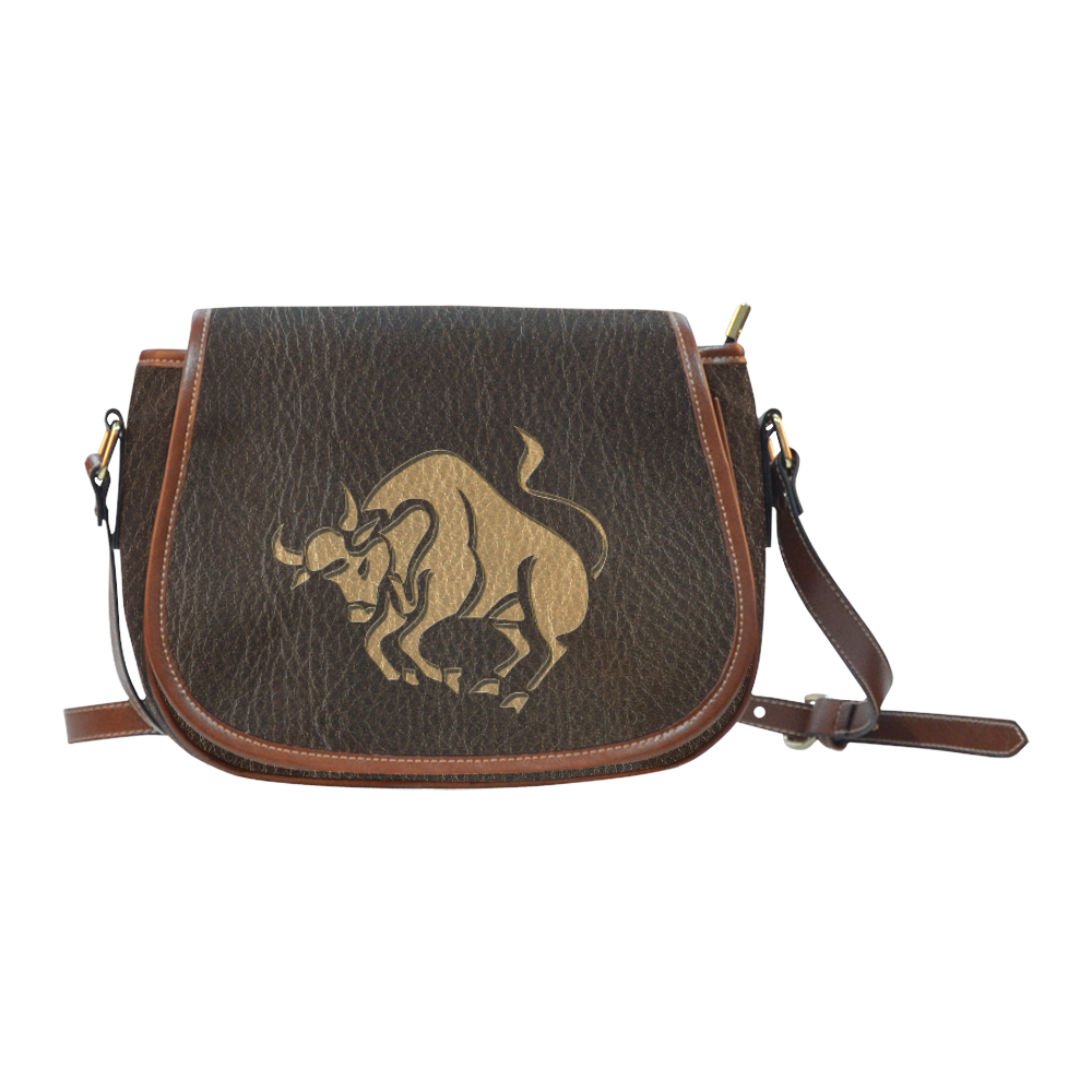 Leather-Look Zodiac Taurus Saddle Bag/Large (Model 1649)