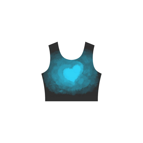 Blue Fluffy Heart, Valentine Thea Sleeveless Skater Dress(Model D19)