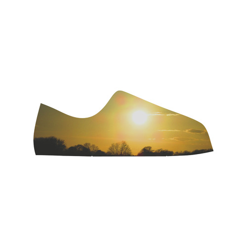 Golden sunset Low Top Canvas Shoes for Kid (Model 018)