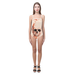 Skull Boom by Popart Lover Strap Swimsuit ( Model S05)