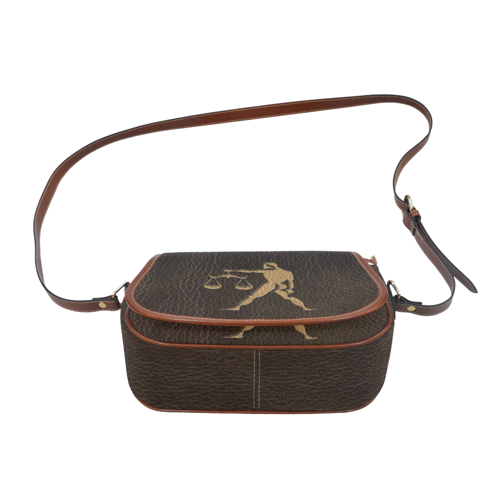 Leather-Look Zodiac Libra Saddle Bag/Large (Model 1649)