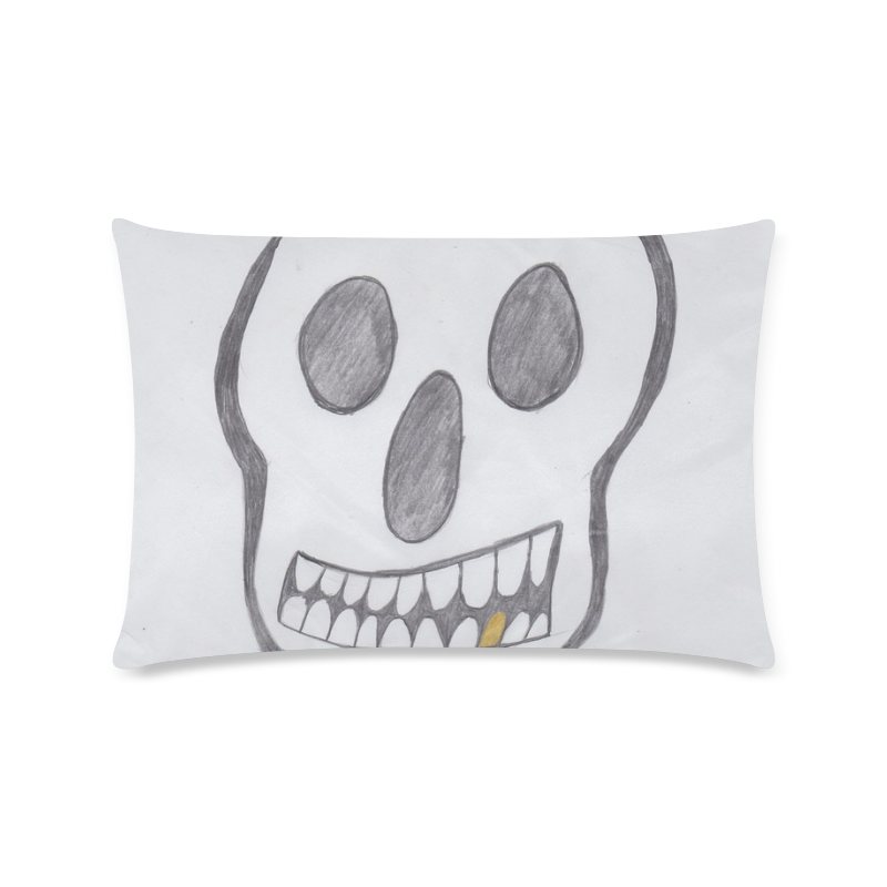 Skull Custom Zippered Pillow Case 16"x24"(Twin Sides)