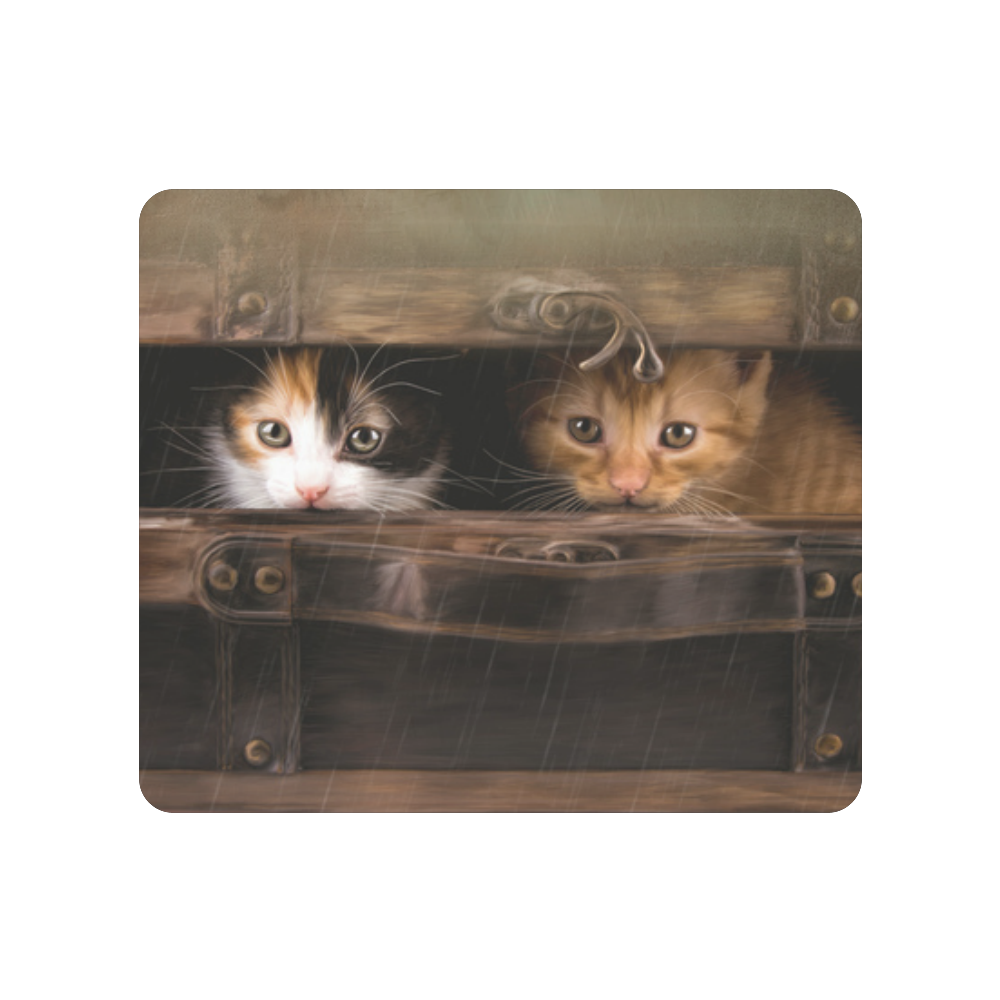 Little cute kitten in an old wooden case Men's Clutch Purse （Model 1638）