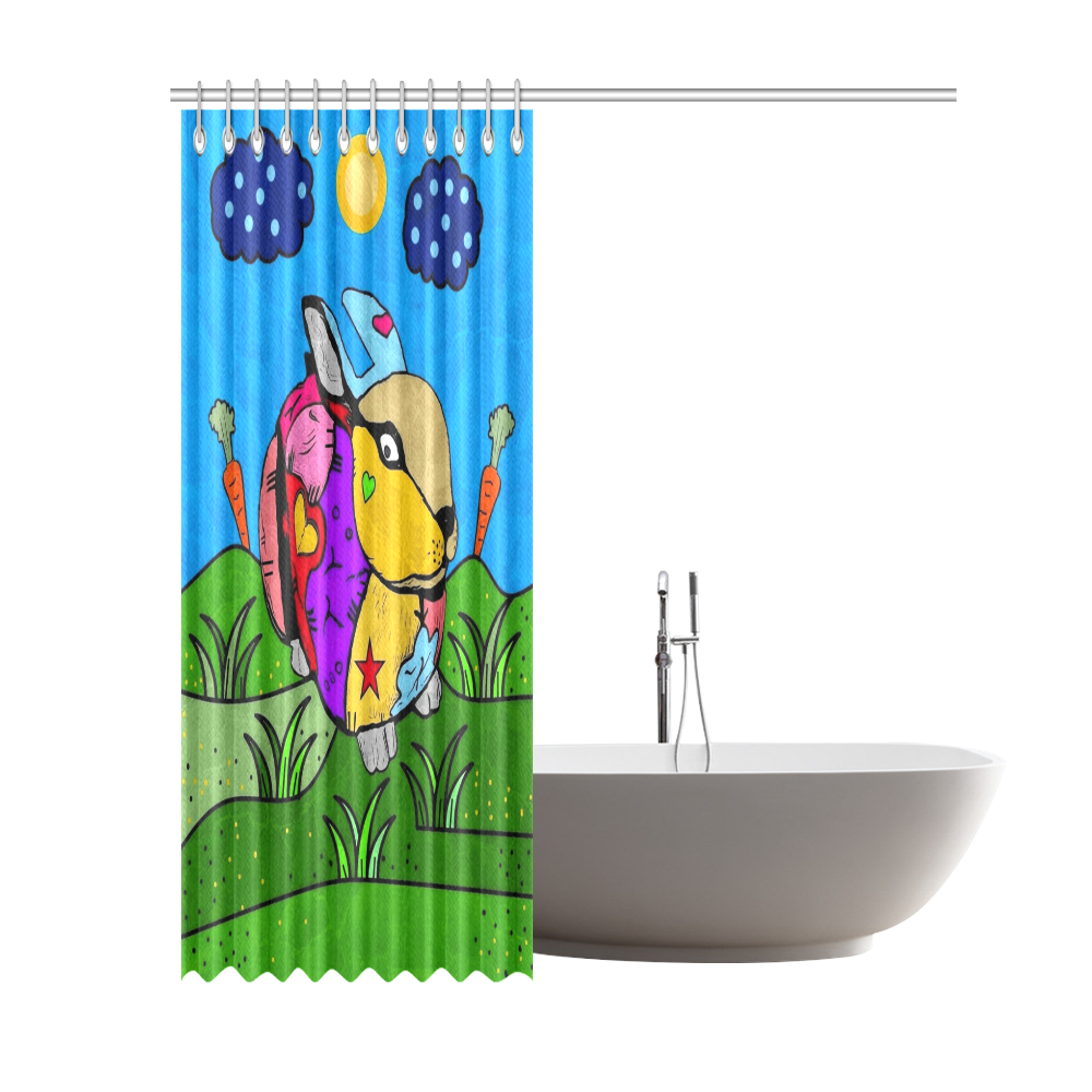 A Rabbit by Nico Bielow Shower Curtain 69"x84"