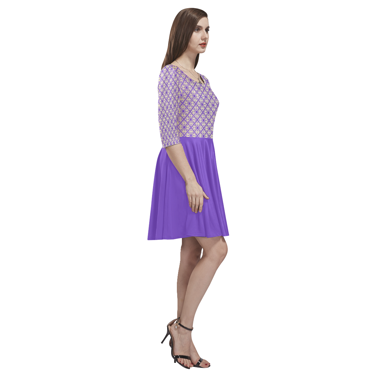 000-25 Tethys Half-Sleeve Skater Dress(Model D20)