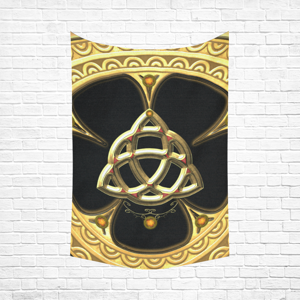 The celtic knote, golden design Cotton Linen Wall Tapestry 60"x 90"