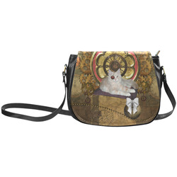 Steampunk, awseome cat clacks and gears Classic Saddle Bag/Small (Model 1648)
