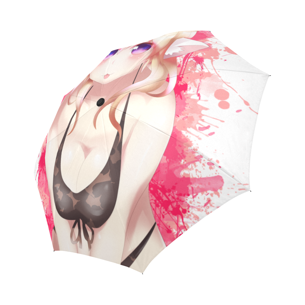 Blonde Hair Bikini Furry Girl Auto-Foldable Umbrella (Model U04)