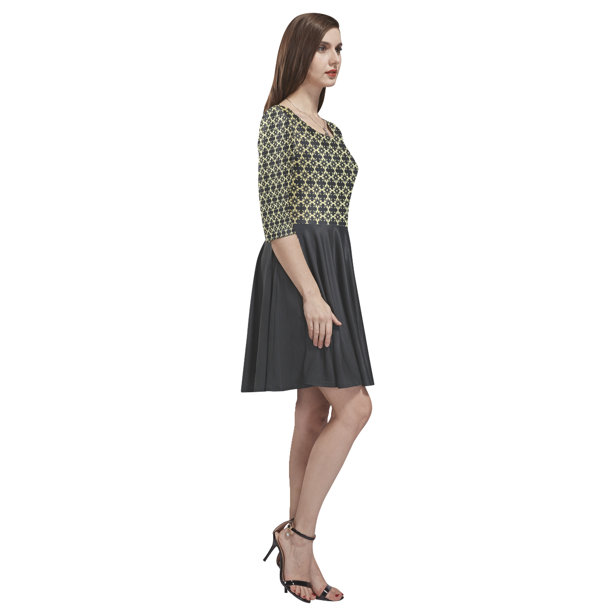 000-5 Tethys Half-Sleeve Skater Dress(Model D20)