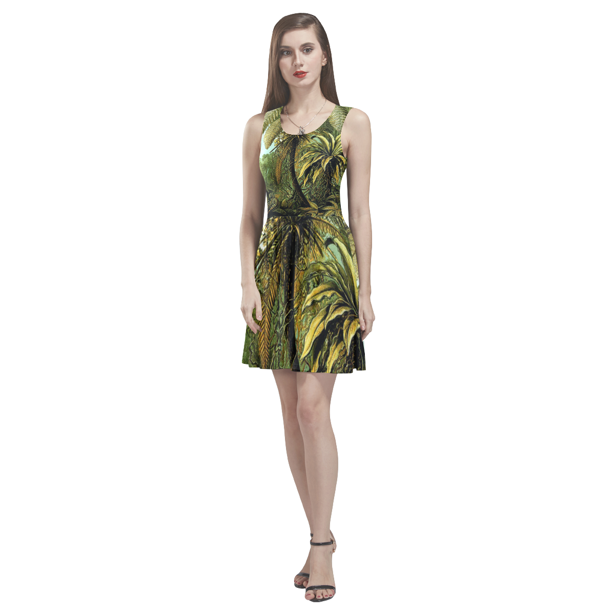 Natures Jungle Thea Sleeveless Skater Dress(Model D19)