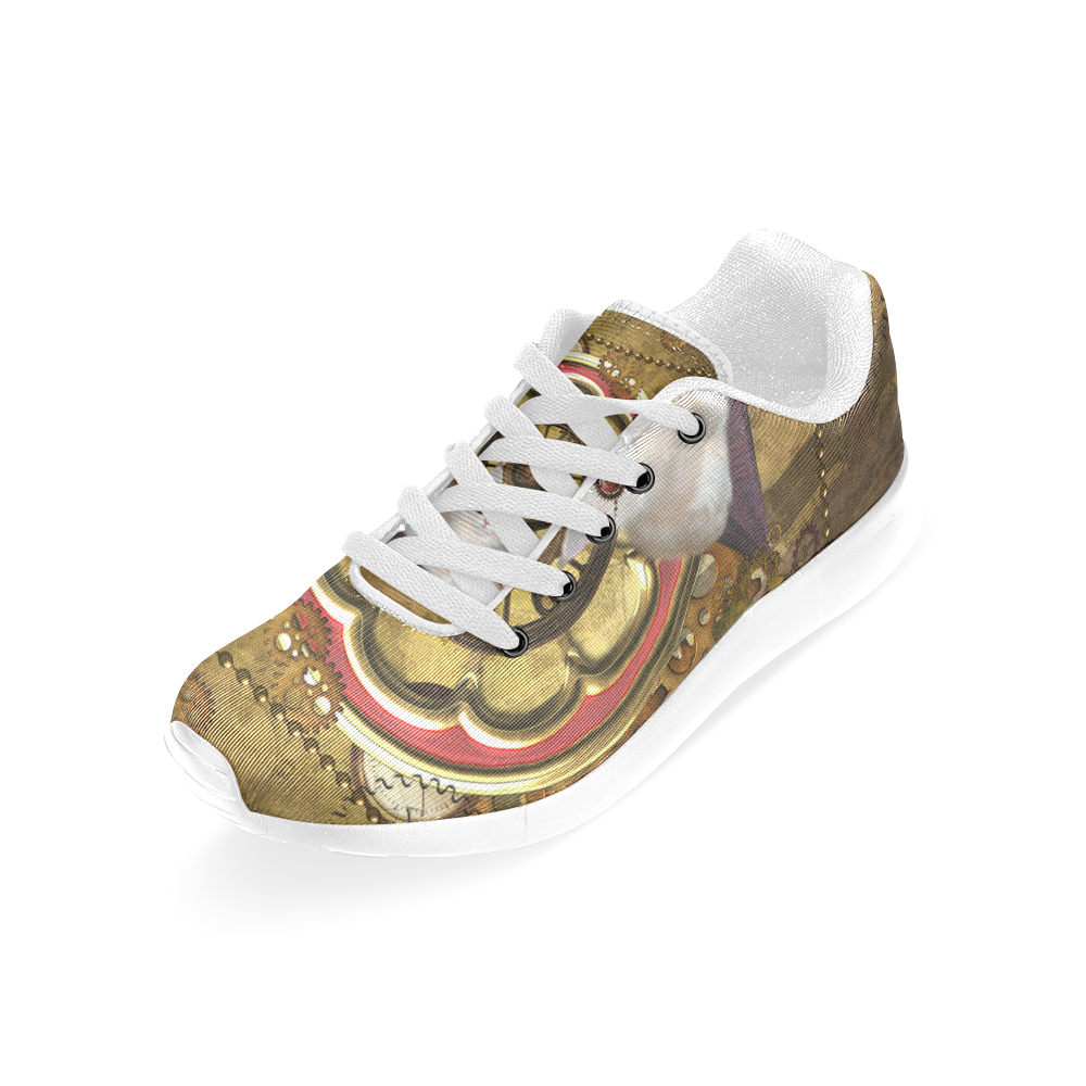 Steampunk, awseome cat clacks and gears Women’s Running Shoes (Model 020)