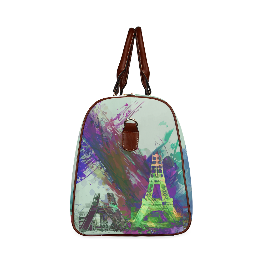 Eiffel Tower Construction Waterproof Travel Bag/Large (Model 1639)