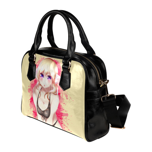 Blonde Hair Bikini Furry Girl with Background Shoulder Handbag (Model 1634)