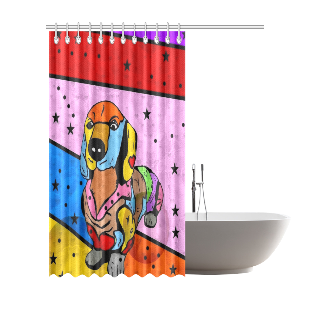 Dachshund by Nico Bielow Shower Curtain 72"x84"