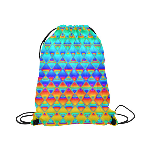 neon tiles Large Drawstring Bag Model 1604 (Twin Sides)  16.5"(W) * 19.3"(H)