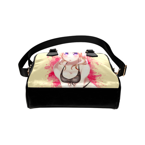 Blonde Hair Bikini Furry Girl with Background Shoulder Handbag (Model 1634)