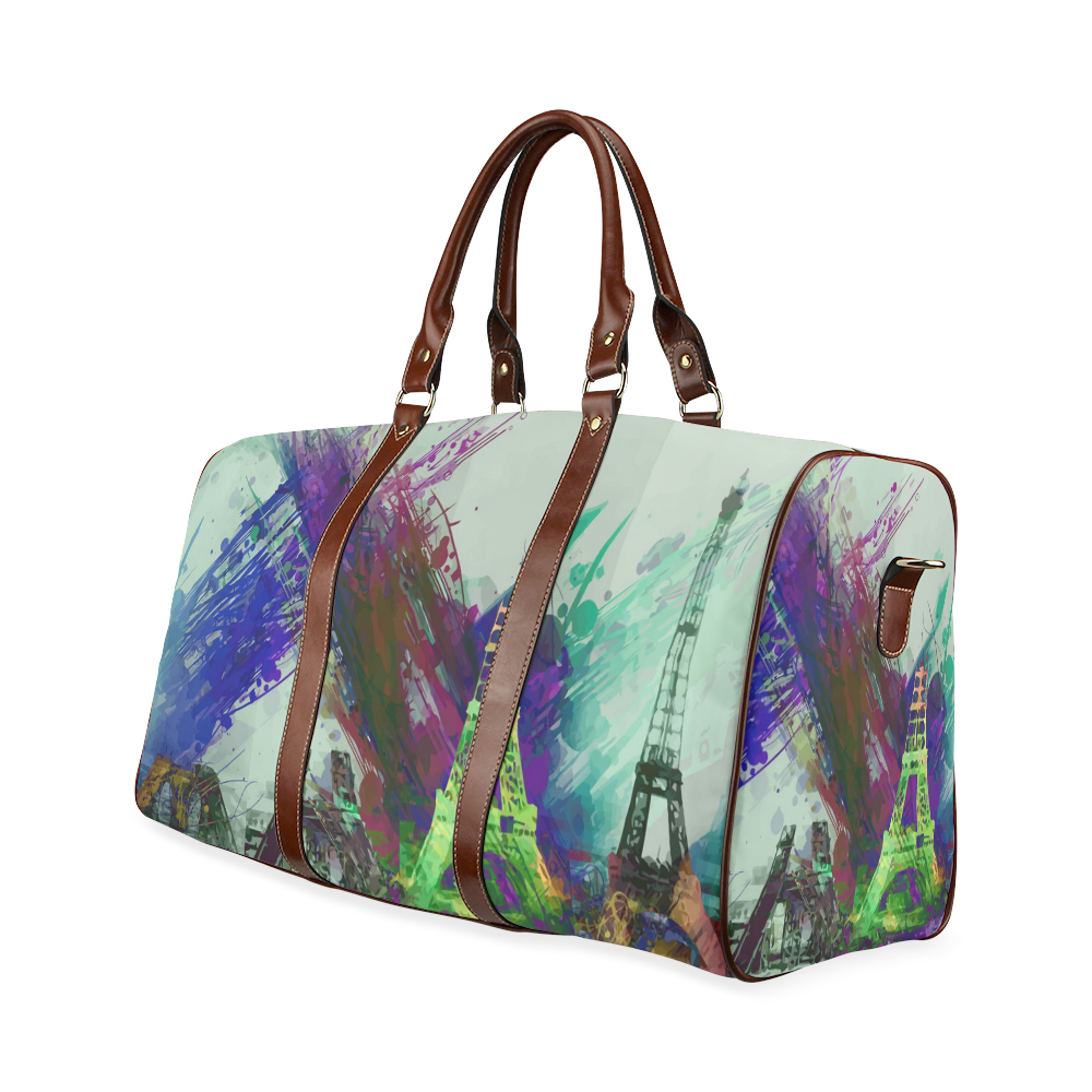 Eiffel Tower Construction Waterproof Travel Bag/Large (Model 1639)