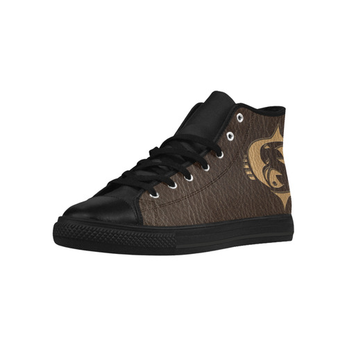 Leather-Look Zodiac Pisces Aquila High Top Microfiber Leather Women's Shoes (Model 032)