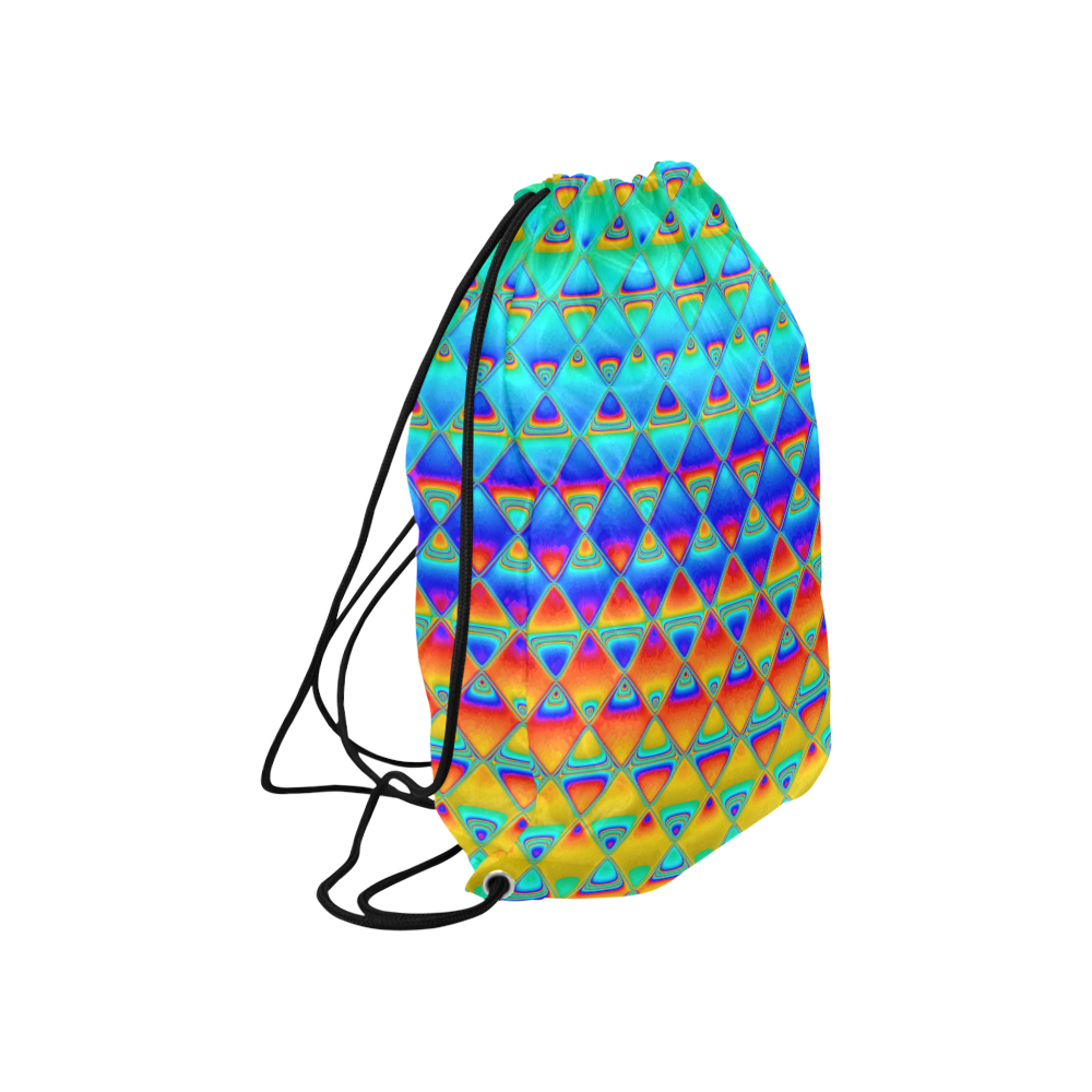 neon tiles Large Drawstring Bag Model 1604 (Twin Sides)  16.5"(W) * 19.3"(H)