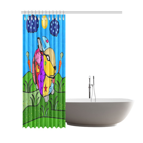 A Rabbit by Nico Bielow Shower Curtain 72"x84"
