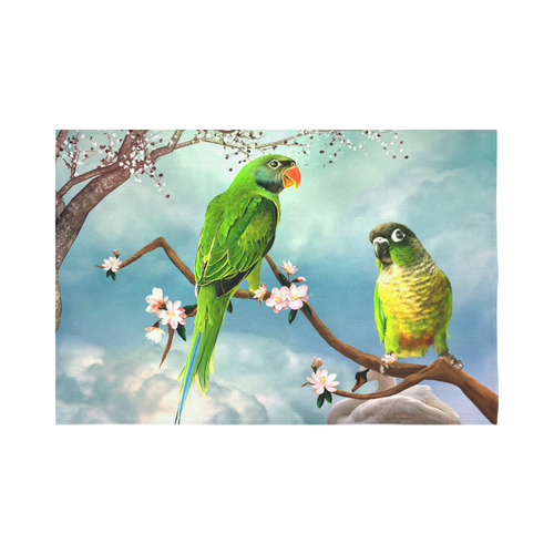Funny cute parrots Cotton Linen Wall Tapestry 90"x 60"