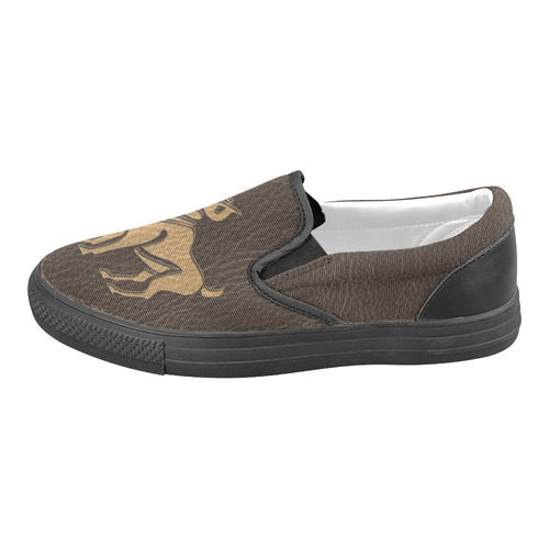 Leather-Look Zodiac Aries Women's Unusual Slip-on Canvas Shoes (Model 019)