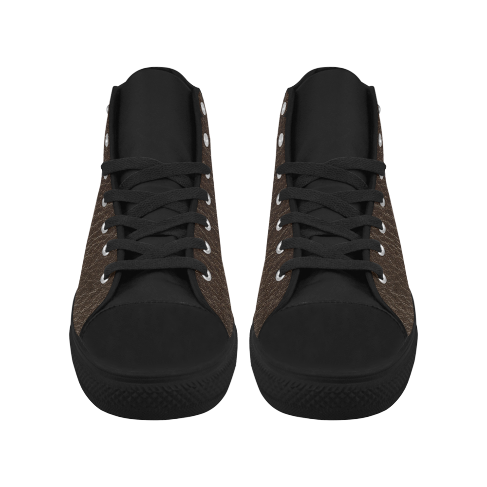 Leather-Look Zodiac Leo Aquila High Top Microfiber Leather Women's Shoes (Model 032)