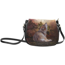 Beautiful wolf in the night Classic Saddle Bag/Small (Model 1648)
