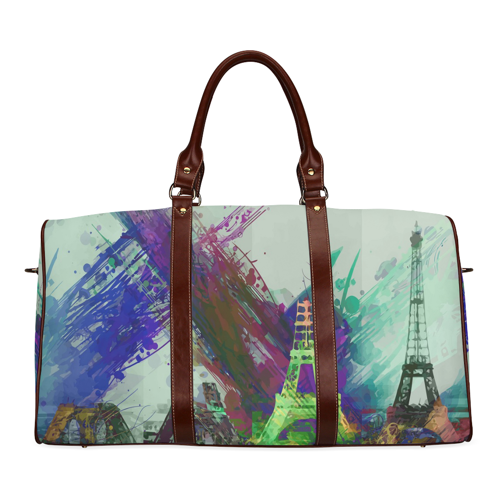 Eiffel Tower Construction Waterproof Travel Bag/Large (Model 1639)