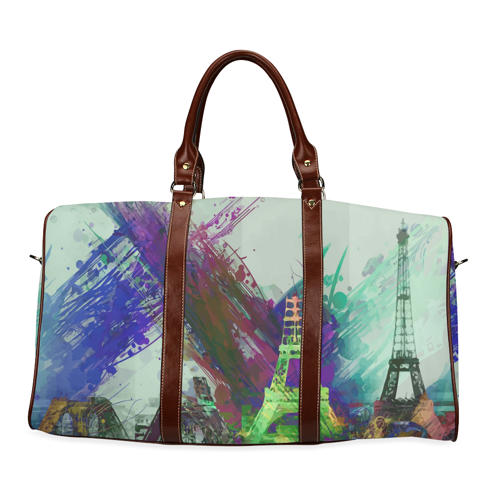 Eiffel Tower Construction Waterproof Travel Bag/Large (Model 1639)