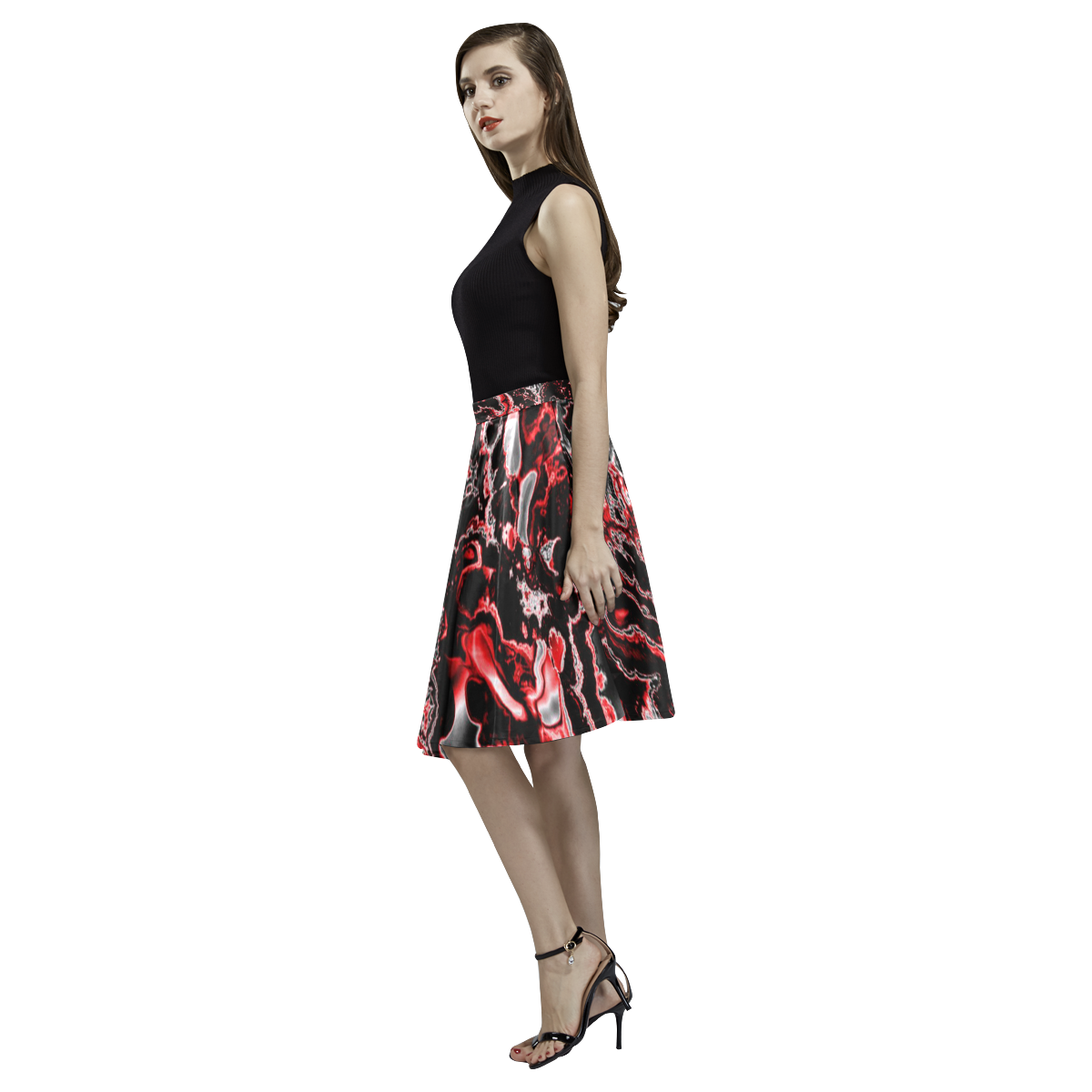 power fractal A by JamColors Melete Pleated Midi Skirt (Model D15)