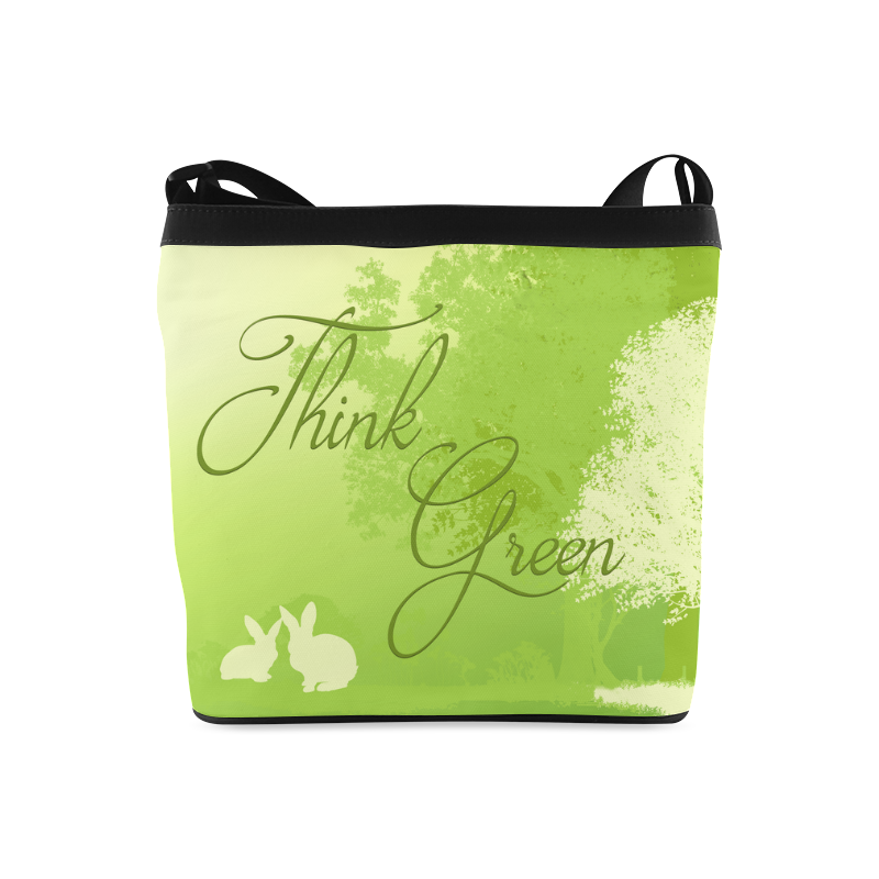 Think Green Rabbit Vegan Animal Liberation Crossbody Bags (Model 1613)