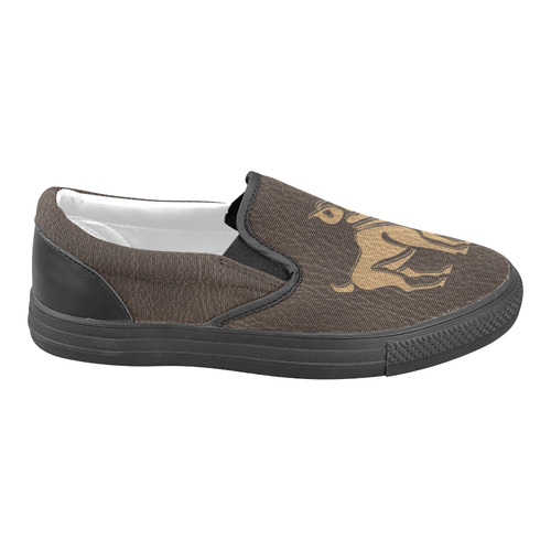 Leather-Look Zodiac Aries Women's Unusual Slip-on Canvas Shoes (Model 019)