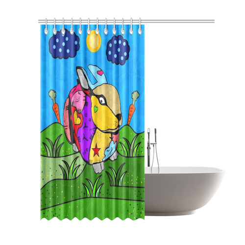 A Rabbit by Nico Bielow Shower Curtain 69"x84"