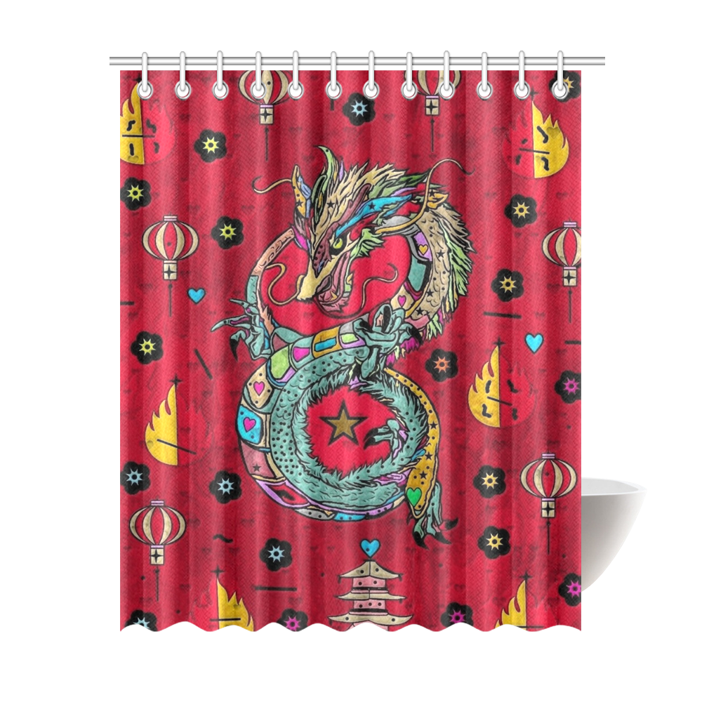Dragon by Nico Bielow Shower Curtain 69"x84"