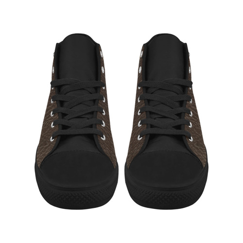 Leather-Look Zodiac Capricorn Aquila High Top Microfiber Leather Women's Shoes (Model 032)