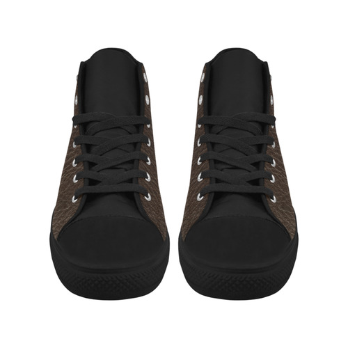 Leather-Look Zodiac Gemini Aquila High Top Microfiber Leather Women's Shoes (Model 032)