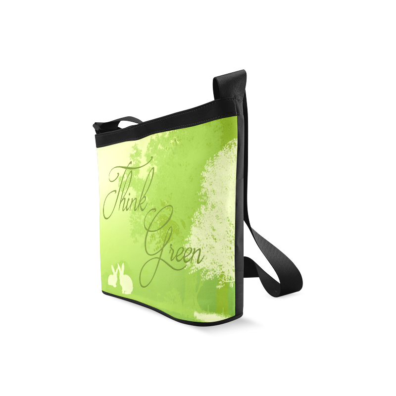 Think Green Rabbit Vegan Animal Liberation Crossbody Bags (Model 1613)