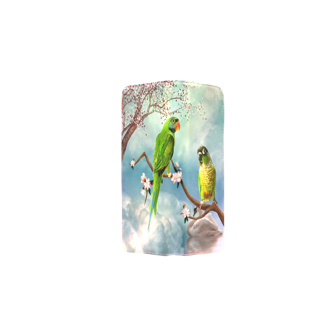 Funny cute parrots Women's Clutch Wallet (Model 1637)