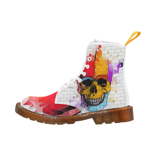 A Skull on Wall by Popart Lover Martin Boots For Women Model 1203H