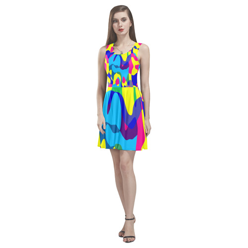 Colorful chaos Thea Sleeveless Skater Dress(Model D19)