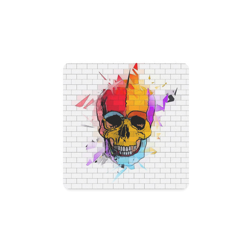 A Skull on wall by Popart Lover Square Coaster